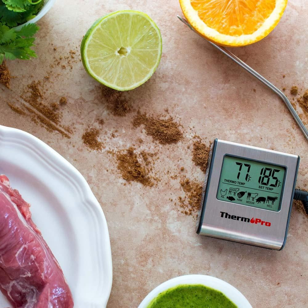 ThermoPro TP16 Digital Thermometer For Oven Smoker Candy Liquid Kitchen Cooking Grilling Meat BBQ Thermometer and Timer