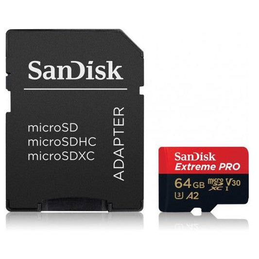 SanDisk Extreme Pro Micro SD Card 64GB UHS-I SDXC Class 10 200Mb/s and 90mb/s Read and Write Speed with Adapter | SDSQXCU-064G-GN6MA