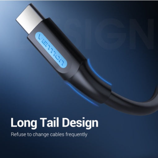 Vention USB 2.0 A Male to C Male 3A Cable USB Cable 480Mbps (COKB) Suitable for Computers, Smartphones, Laptops 3M Black