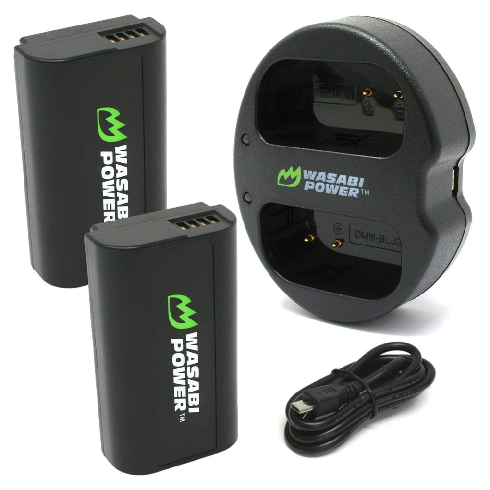 Wasabi Power Battery DMW-BLF19 BLF19 (2-Pack) and Dual Charger for Panasonic | JG Superstore