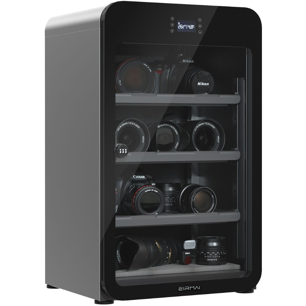 EIRMAI Electric Automatic Digital Control Dry Cabinet with Touch Panel & Combition Lock for Photography Gears & Cameras