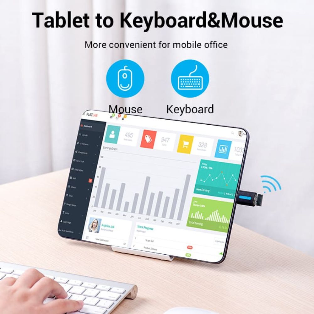 Vention USB-C Male to USB 2.0 Female OTG Adapter with High-Speed 480Mbps Data Transfer for Laptops, Android Phone, Tablet
