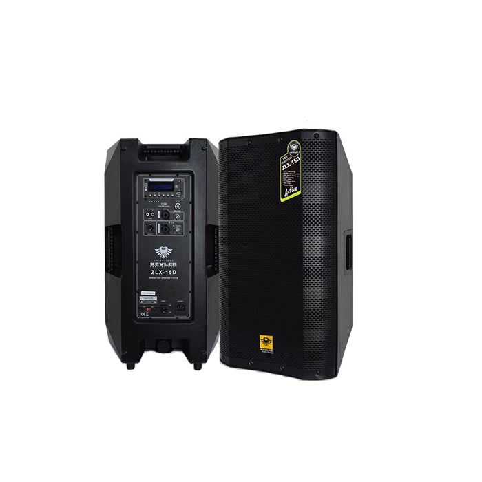 KEVLER ZLX-15D 15 1000W 2-Way Full Range Active Loud Speaker (PAIR) with  LCD Display and Class D Amplifier, Built-In USB Port and Bluetooth  Function,