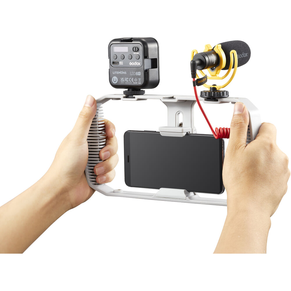 Godox VK1 Vlogging Kit with LED6R LED Light, Smartphone Rig, Tripod and Microphone for Livestreaming, Vlogging and Meetings