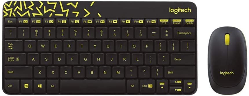 Logitech MK240 Nano 2.4GHz Wireless Keyboard and Mouse Combo with USB Receiver, Spill-Resistant, 10m Wireless Range