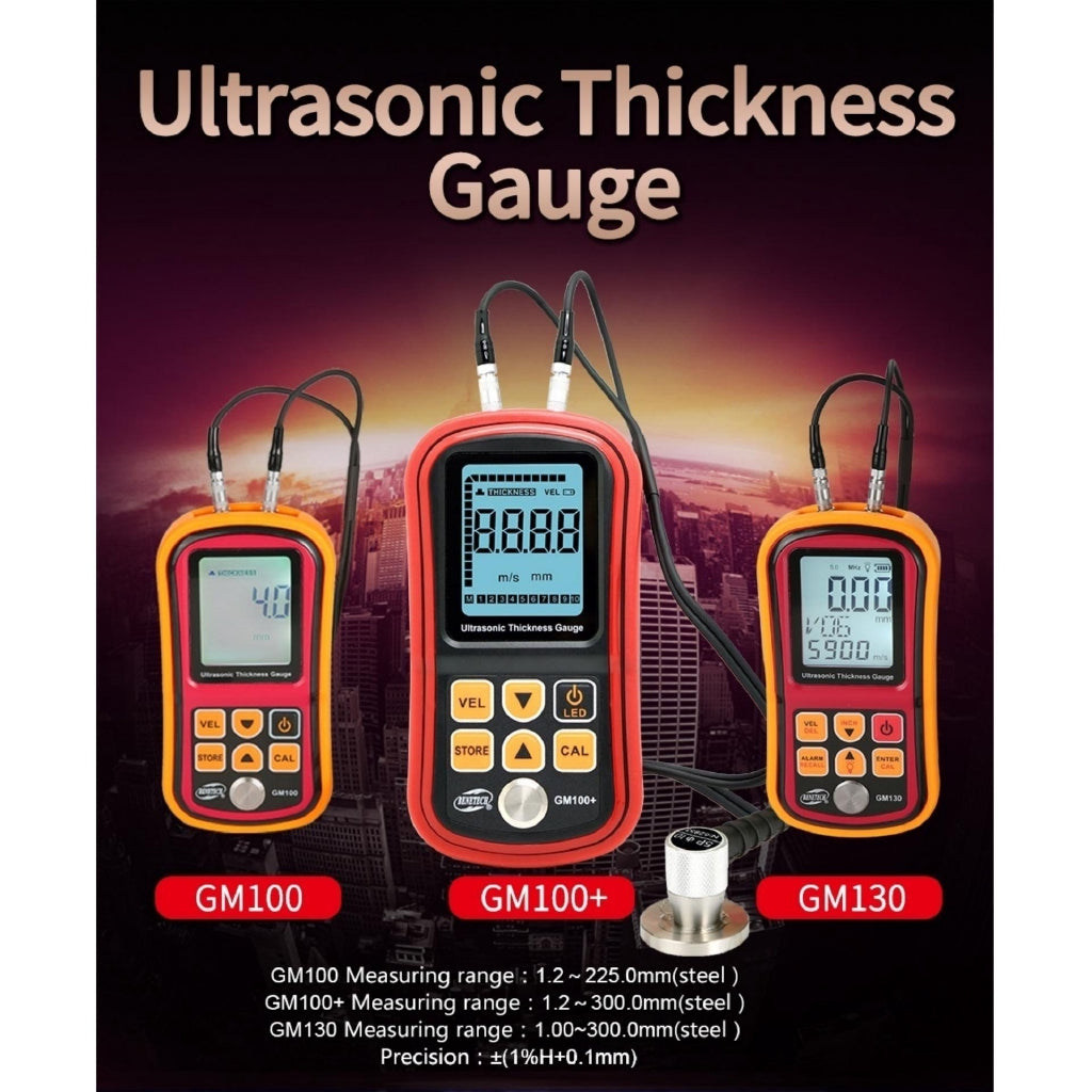 Benetech GM100+ Plus Ultrasonic Thickness Gauge Tester Metal Width Measuring Instrument 1.2~300.00mm (Steel)