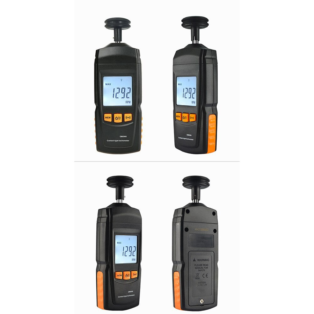 Benetech GM8906 Digital Handheld Contact Motor Tachometer LCD Speedometer Tach RPM Teste Rotate Speed Meter