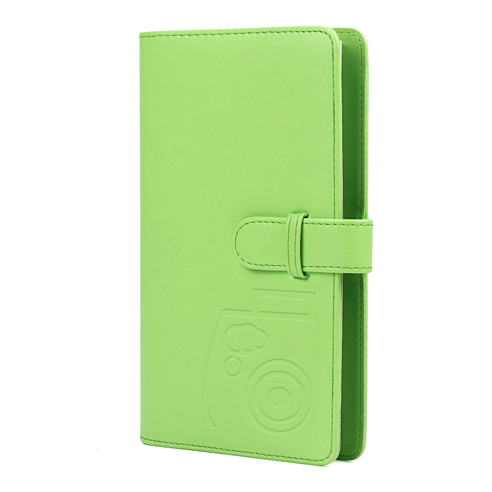 Pikxi 96 Pockets Cute Plain Colors Leather Mini Instant Film Photo Album with Latch and 16 Pages White for FUJIFILM Instax Mini Film Camera, Picture and Card Holder | AM96-24 ICE WHITE