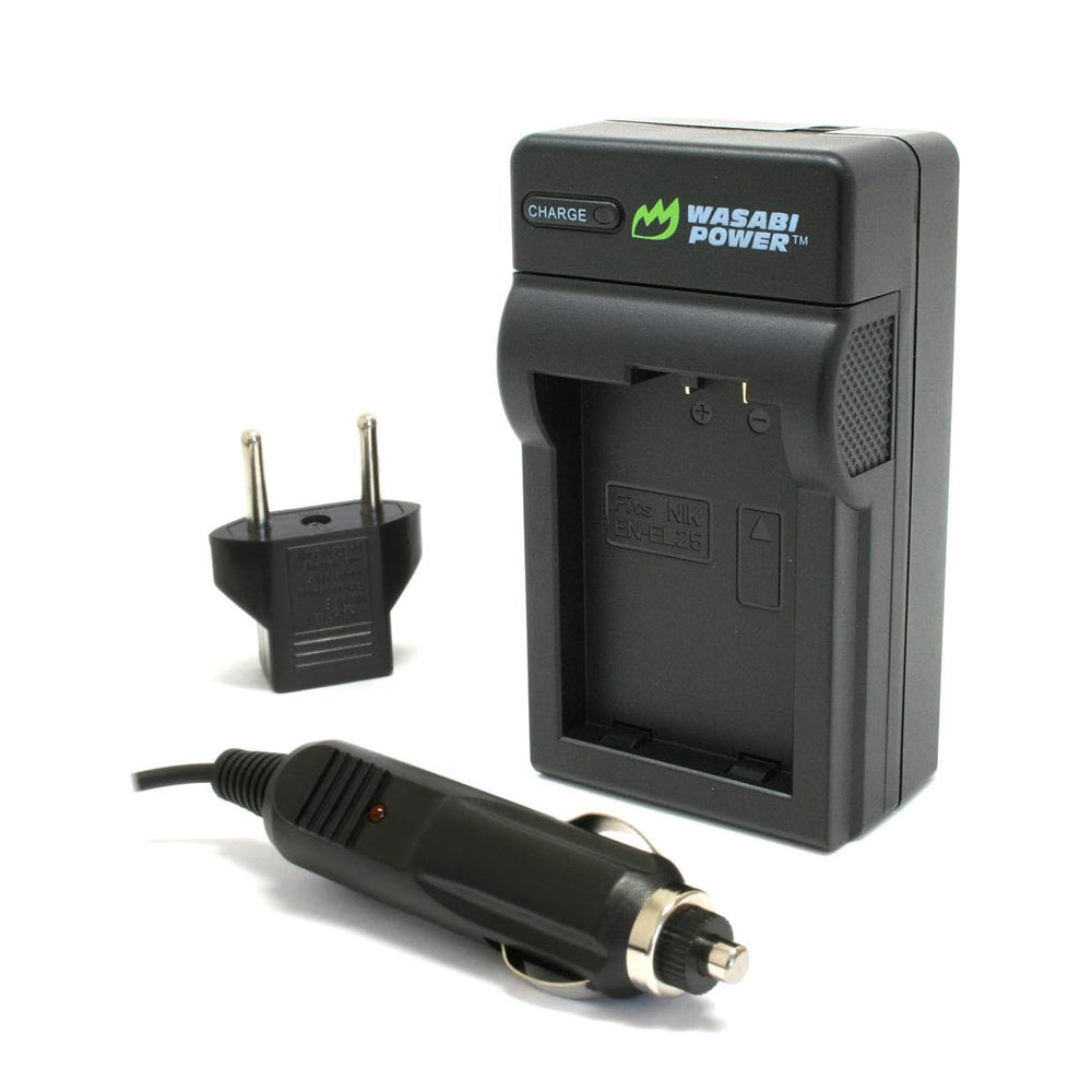 Wasabi Power EN-EL25 Dual Battery Charger with USB Type C Charging Cable for Nikon Z 30, Nikon Z 50, Nikon Z fc Camera Battery | LCH-FC-ENEL25
