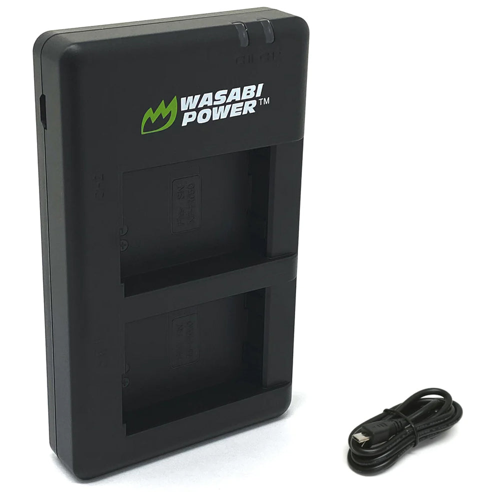 Wasabi Power EN-EL25 Dual Battery Charger with USB Type C Charging Cable for Nikon Z 30, Nikon Z 50, Nikon Z fc Camera Battery | LCH-FC-ENEL25