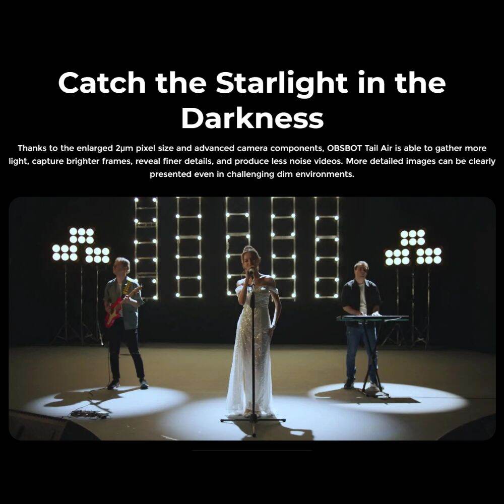 OBSBOT Tail Air AI-Powered 4K PTZ Streaming Camera with Intelligent Auto Tracking, 4x Zoom, Multi-Cam Support, NDI | HX3 Connectivity, 2-Axis Gimbal, Dual Omnidirectiol Microphones, and Supports Windows and macOS for Computers & Laptops