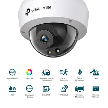 TP-Link VIGI C250 2.8MM / 4MM 5MP Full-Color Dome Network CCTV Camera
