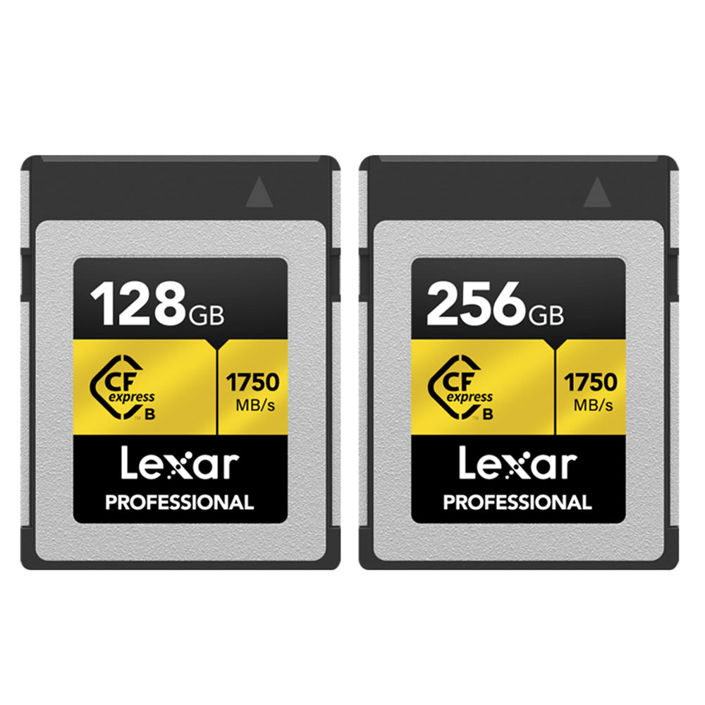 Lexar Professiol 256GB 128GB CFexpress Type B Gold CF Express Memory Card Compact Flash PCI-Express 3.0 with 8K RAW HQ Photo Video, Backward Compatible with XQD Cameras, 1750MB/s Read, 1500MB/s Write Speeds