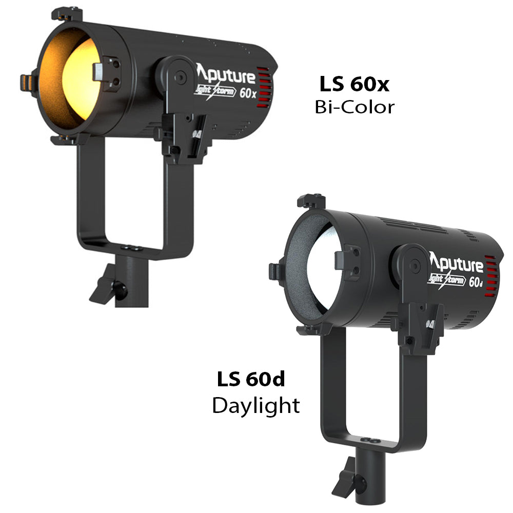 Aputure LS 60x Bi-Color / LS 60d Daylight LED Focusing Flood Light with 4 Leaf Barndoors and Bowens Mount Adapter for Photography Video Vlogging Live Streaming Broadcasting and Film Production Studio Lighting Equipment