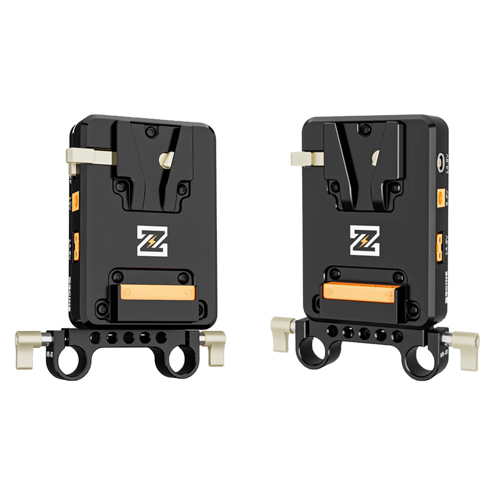 ZGCINE VP2 KIT1 | KIT3 V-Mount Battery Plate with Articulating Arm and 15mm LWS Rod Bracket, Dual D-Tap, 2-Pin LEMO, USB-C PD Input/Output, USB-A QC, DC, BP Output, 1/4"-20 Mount Threads, LED Battery Indicator for Photography & Videography
