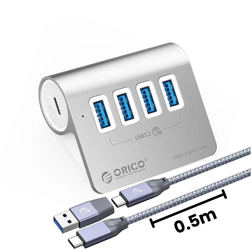 ORICO PD 60W 7 Port USB A / Type-C 3.2 Gen2 Charging Hub with 10Gbps Transfer Rate, 18TB SSD / HDD Device Support for Smartphone, PC Desktop Laptop | M3U4C3-G2