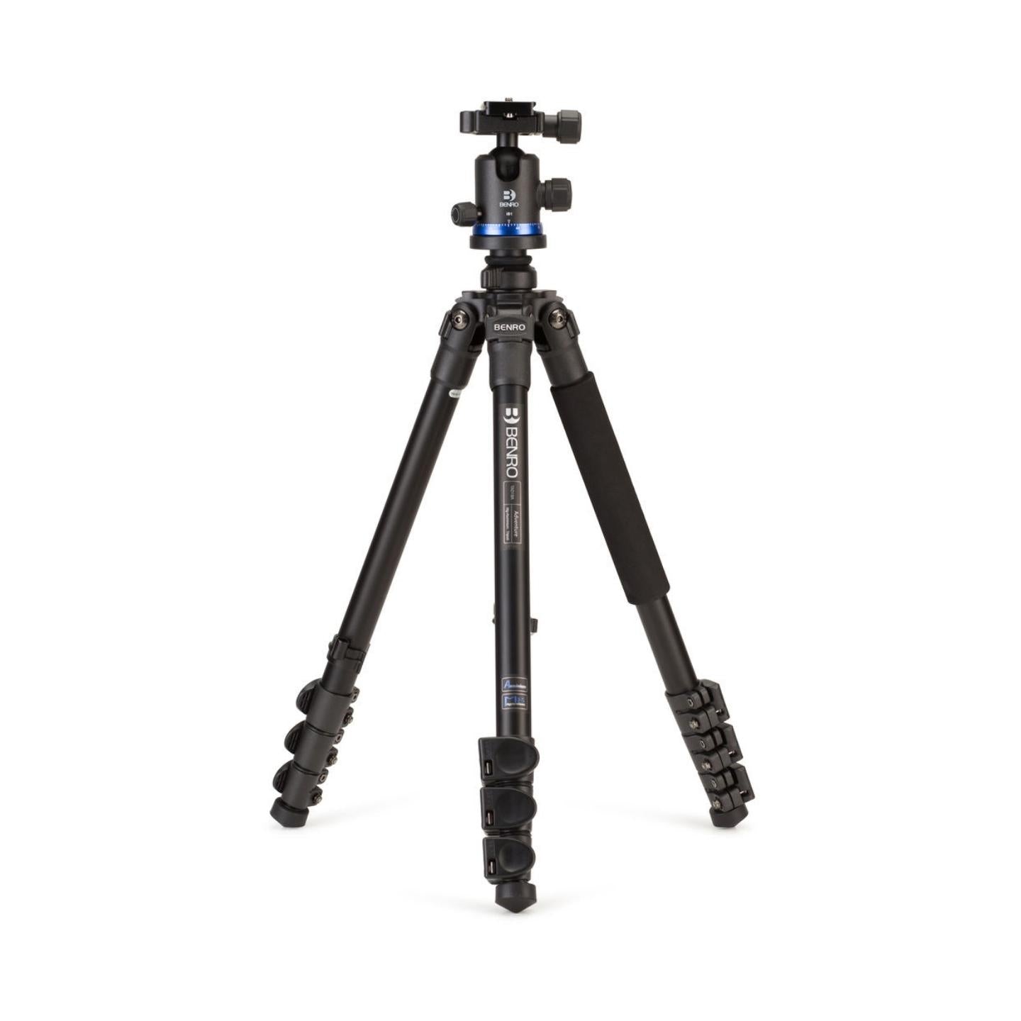 Benro TAD Adventure Series Quick Release Aluminum Tripod with Ball Head, 17.6 lb / 26.5 lb Payload, 4 Section Legs, 90 Degree Notch for Photography, Videography (Available in 60.2", 65.4")