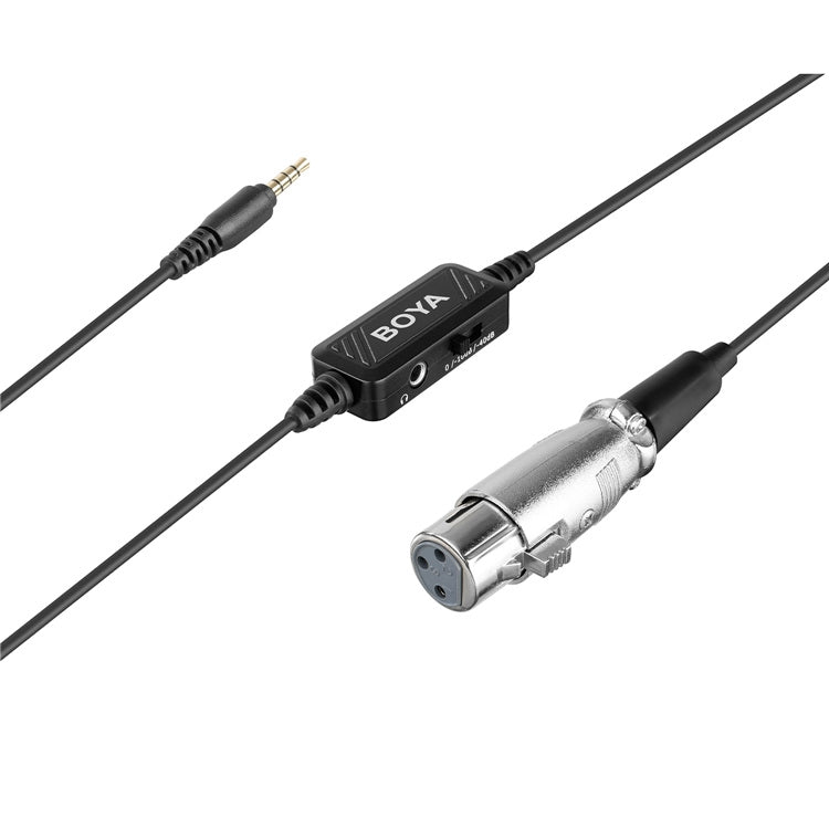 Boya BY-BCA6 XLR to 3.5mm Plug TRRS Microphone Cable for Apple Phones, Android Smartphones Mobile Devices 6M Cable with Integrated Pre-amplifier