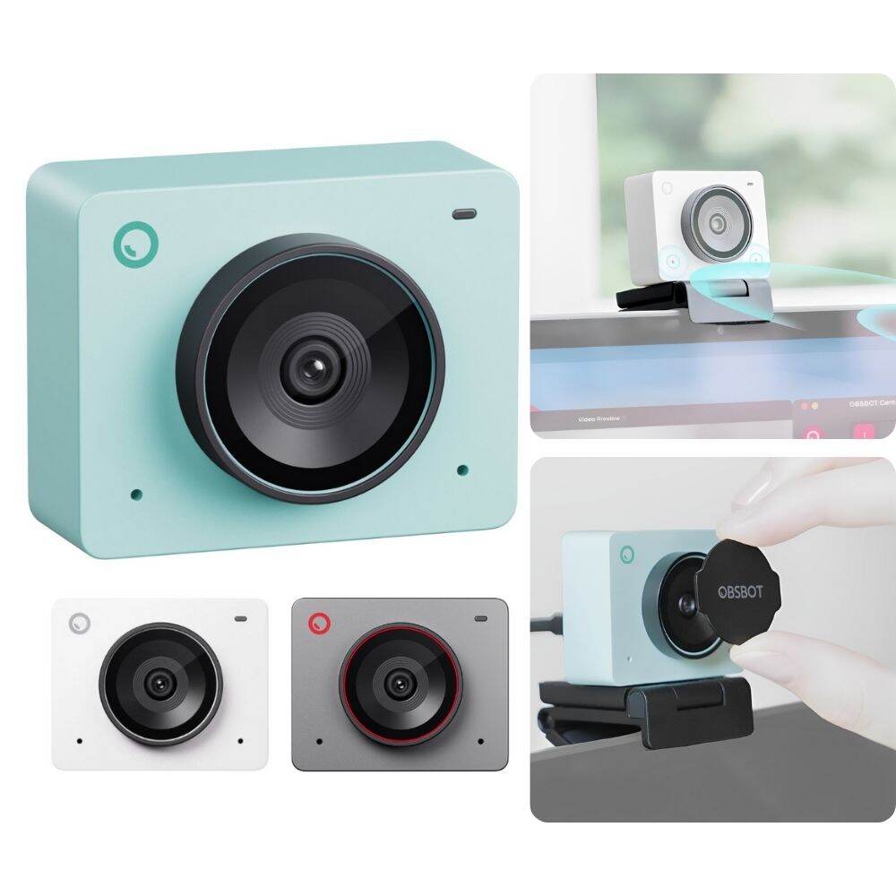 OBSBOT Meet 2 AI-Powered 4K Webcam with Intelligent Auto Framing, Phase Detection Auto Focus, Dual Omnidirectiol Microphones, and Supports Windows and macOS for Computers & Laptops - Live Streaming, Broadcast, Recording, and Conferencing