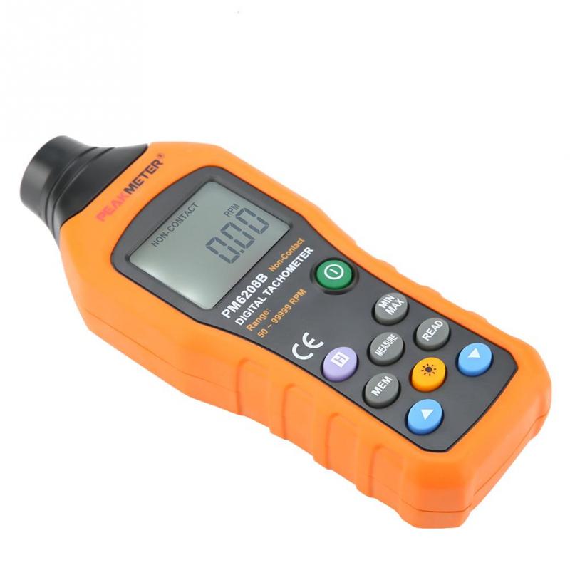 PeakMeter PM6208B Non-Contact Digital Tachometer Max 50~99999RPM Speed Meter Rotation Tester