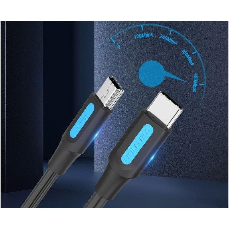 Vention USB 2.0 C Male to Mini-B Male 2A USB Cable 480Mbps (COW) (Available in Different Lengths)