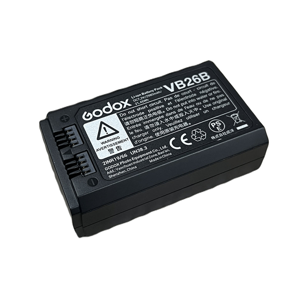 Godox VB26B 2980mAh Li-Ion Rechargeable Speedlight Flash Battery with 480 Full Power Output Capable for V1 Flash Head