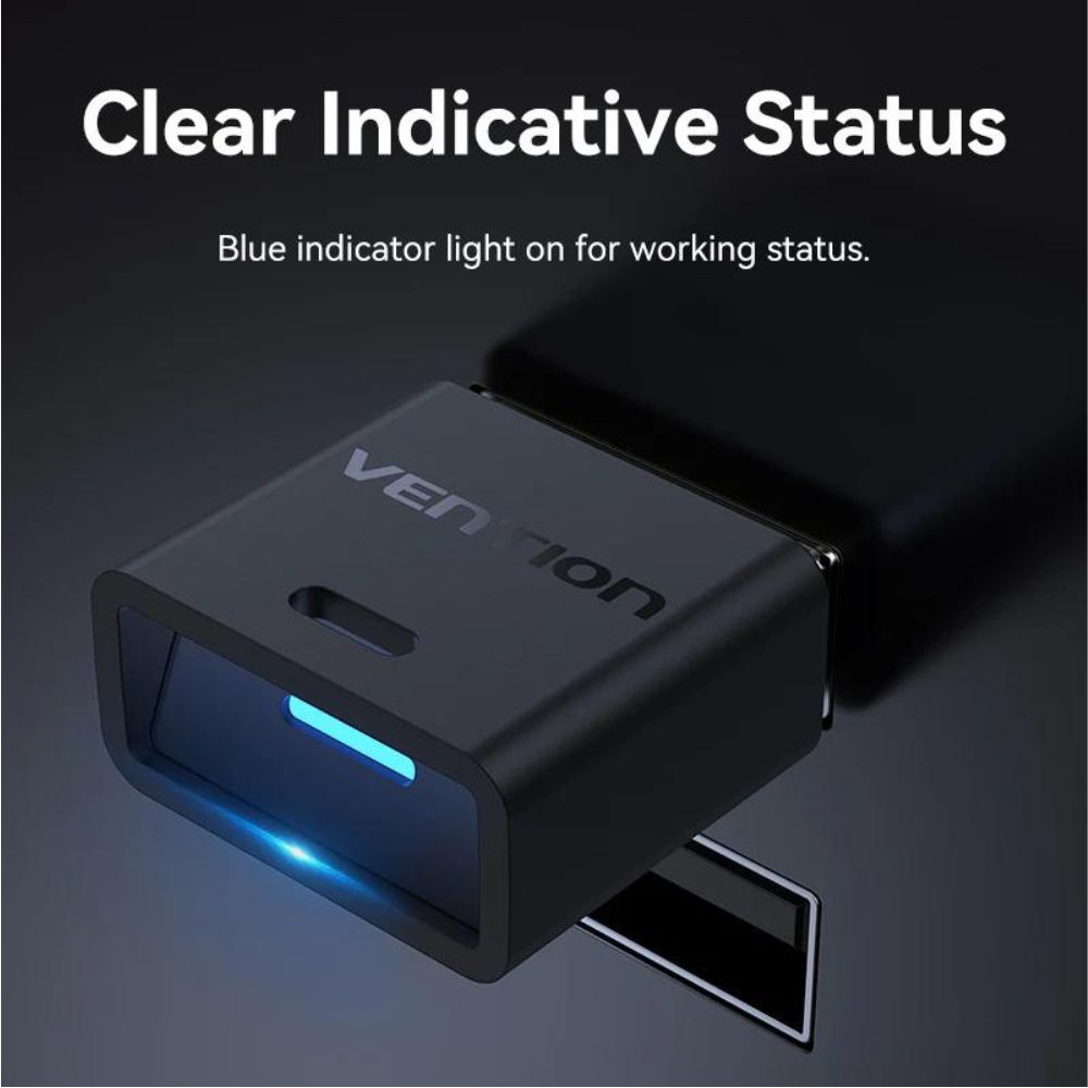 Vention 5.3 USB Bluetooth Adapter with 2000Mhz Frequency Band and 20M Transmission Range for Bluetooth Headset, Keyboard, Mouse, Speaker, Mobile Phone, printer, Computer Game Controller