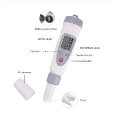 Eagletech YD-100 Salinity Meter Range :0-10%,Digital LCD Salinity Test Pen Automatic Temperature Compensation