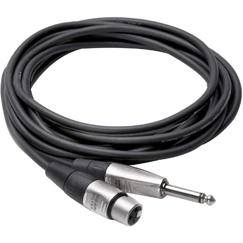 Hosa Technology HXP-003 Unbalanced 1/4 TS Male to 3-Pin XLR Female Audio Cable (3')