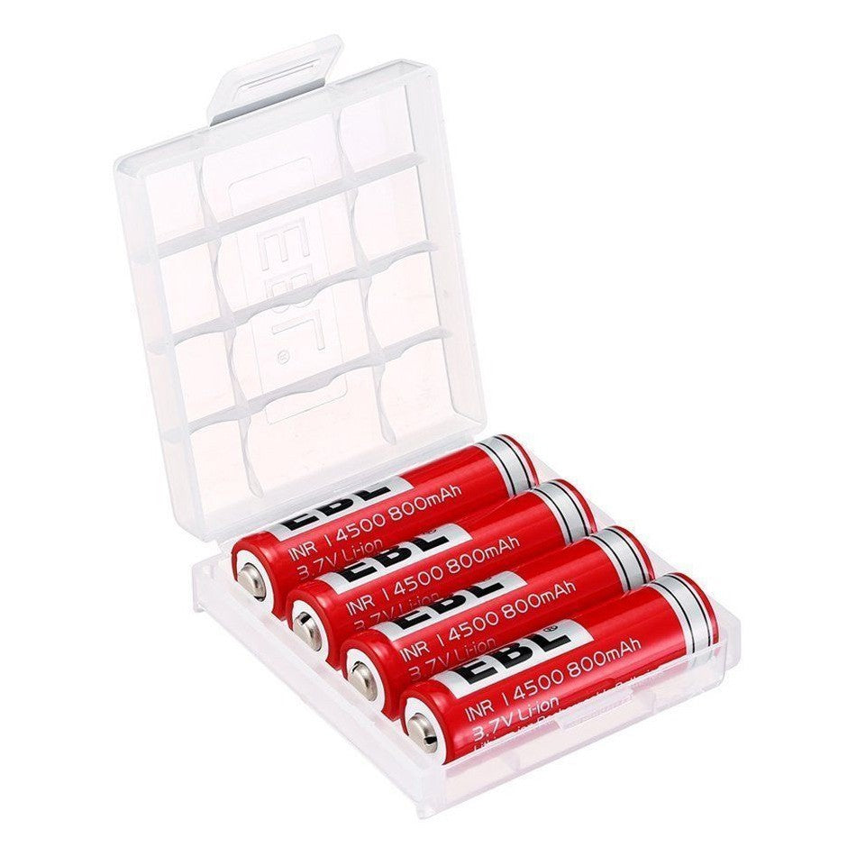 EBL LN-1450 3.7V 14500 800mAh Li-ion Lithium Ion Battery with Up to 1200 Recharges, and Improved Low Self-Discharge for Portable and EUPDATEncy Electronics (Pack of 4)