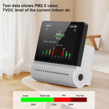 NOYAFA JMS16 Indoor Air Quality & Pollution Alert Digital Monitor with Touch Screen Display & Rechargeable Battery for Home, Hotel, Office, School & Car Interior