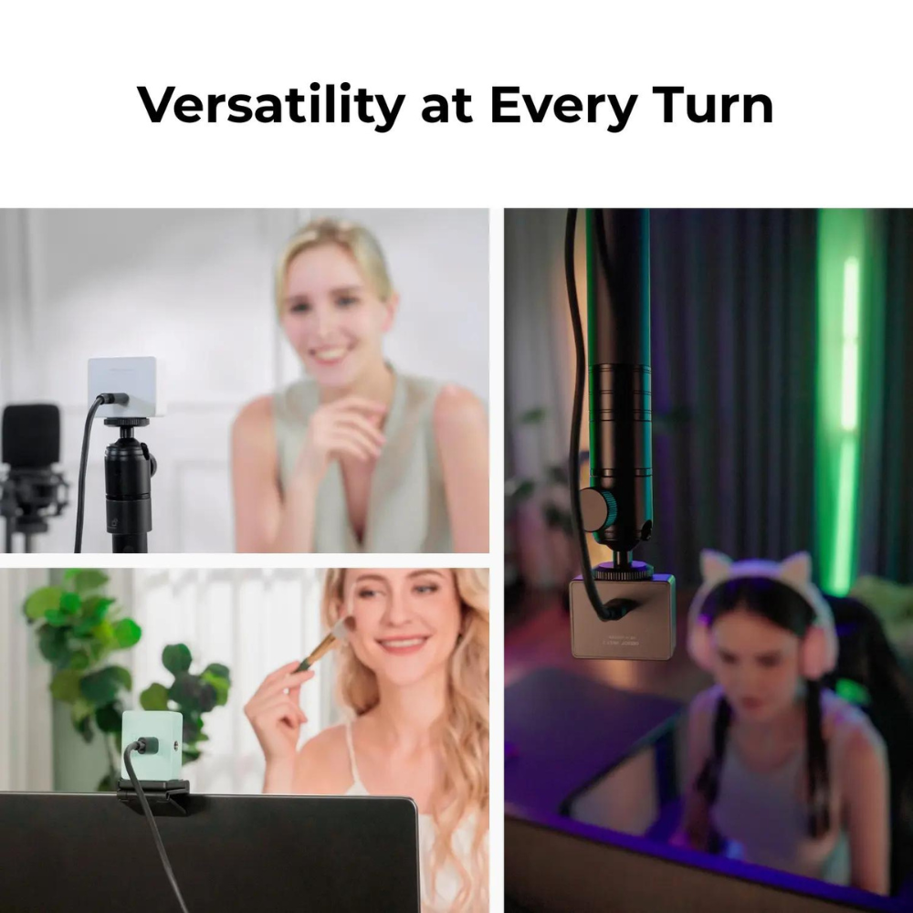 OBSBOT Meet 2 AI-Powered 4K Webcam with Intelligent Auto Framing, Phase Detection Auto Focus, Dual Omnidirectiol Microphones, and Supports Windows and macOS for Computers & Laptops - Live Streaming, Broadcast, Recording, and Conferencing