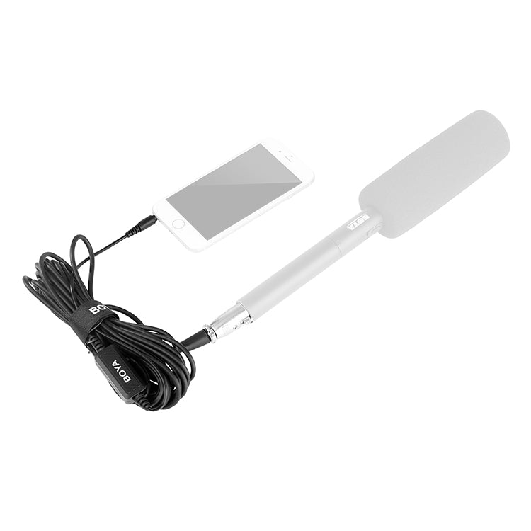 Boya BY-BCA6 XLR to 3.5mm Plug TRRS Microphone Cable for Apple Phones, Android Smartphones Mobile Devices 6M Cable with Integrated Pre-amplifier
