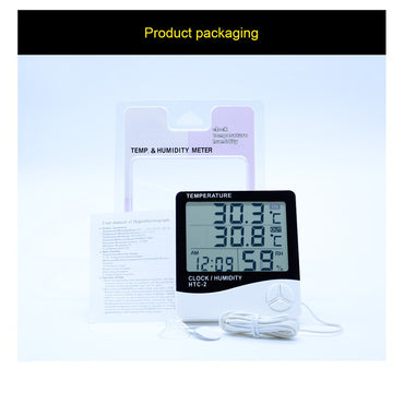 EagleTech HTC-2 Version 2 Digital LCD Temperature Humidity Meter Clock Hygrometer Thermometer Indoor and Outdoor