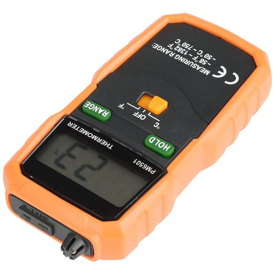 PeakMeter PM6501 LCD Display Digital Wireless Thermometer With K type Thermocouple Temperature Meter With Data Hold Logging