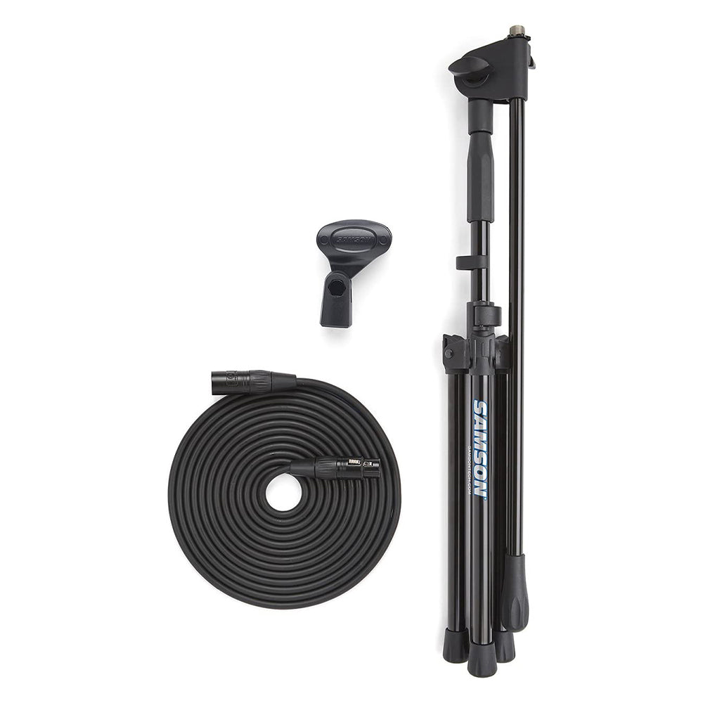 Samson MK10 Lightweight Microphone Boom Stand with Folding Tripod Base and Adjustable Height for Concerts and Recording (Stand Only or Plus Set)