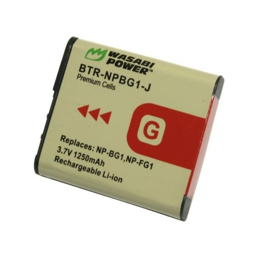 Wasabi Power 3.7V 1250mAh Lithium-Ion Battery replace NP-BG1 / NP-FG1 for Select Sony CyberShot DSC-H3 DSC-H10 DSC-H90 DSC-HX10V DSC-N1 DSC-W100 DSC-W30 and HDR-GW77V HandyCam Camera | BTR-NPBG1