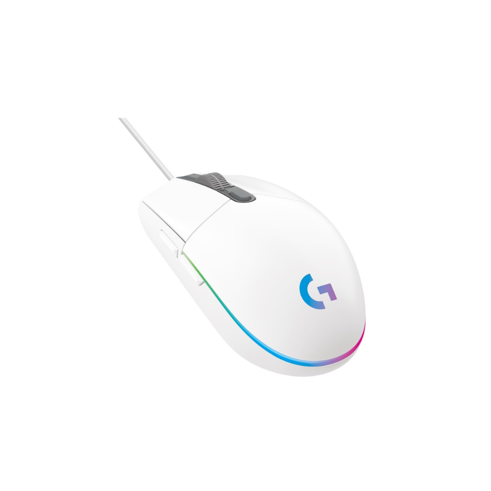 Logitech G102 Wired LIGHTSYNC RGB Optical Gaming Mouse with 8000 DPI, 16.8m LED Colors, and Built-in Storage Capability for PC and Mac (Black, White)