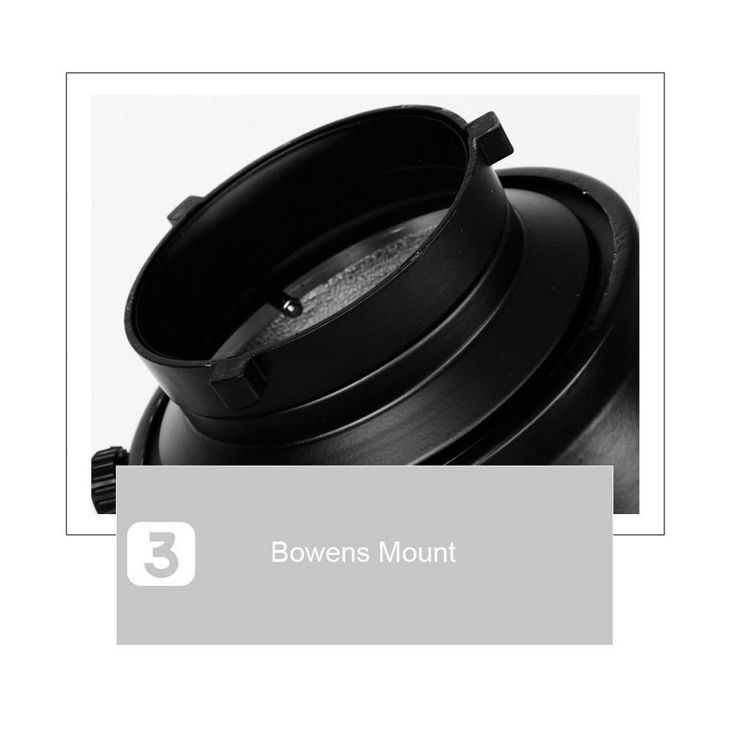 Pxel LS-BO Metal Conical Snoot with Clip for Bowens Mount Studio Strobe Monolight Photography Flash