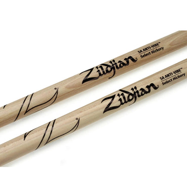 Zildjian 5A Anti-Vibe Series Hickory Drumsticks Oval Tip for Drums and Cymbals (Wood) | Z5AA JG Superstore