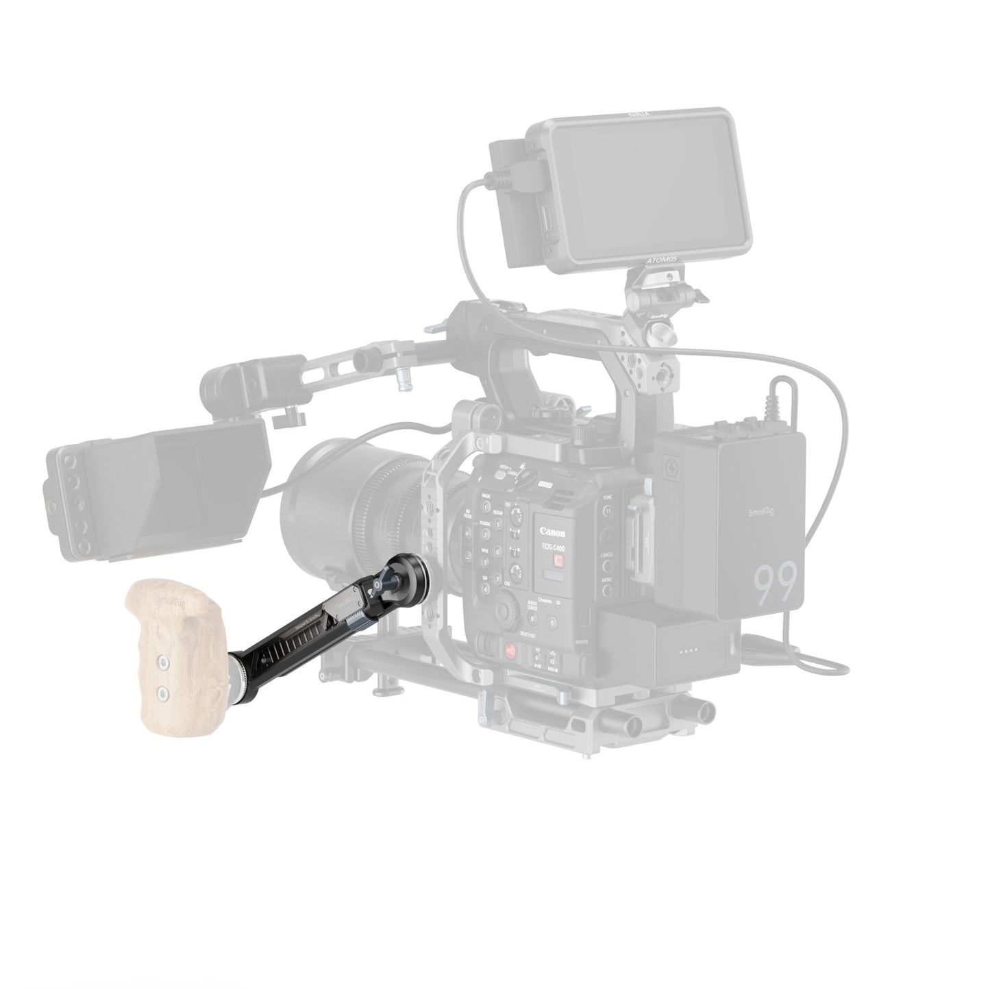 SmallRig Shoulder Rig Extension Arm Adapter with ARRI Rosette, Cable Clip, Integrated 1/4"-20 Locating Holes Attachment to Magic Arms and Handle Grip for Videography Accessories & Equipment | 5206