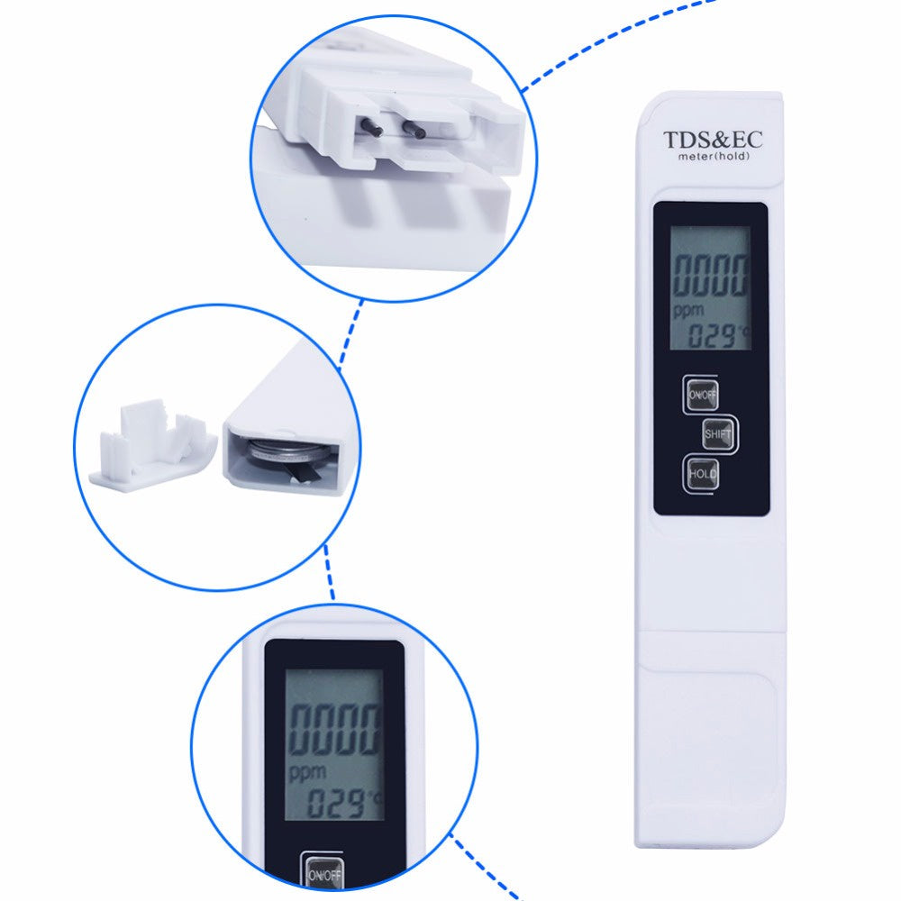 Eagletech TDS EC TEMP METER 3 in 1 Tester / Conductivity Meter / Thermometer /EC Meter Tool Pen Type 0-5000ppm