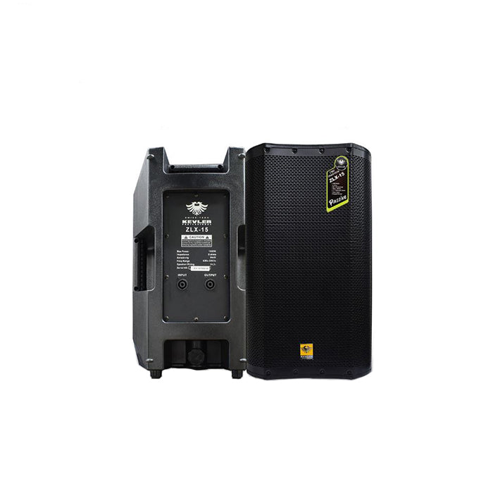 KEVLER ZLX-15 15 1000W 2-Way Bass Reflex Full Range Passive Loud Speaker (PAIR) with Multiple Handles, Bottom Pole Mount, Multi Angle Enclosure and Easy Daisy-Chain Loop Connection