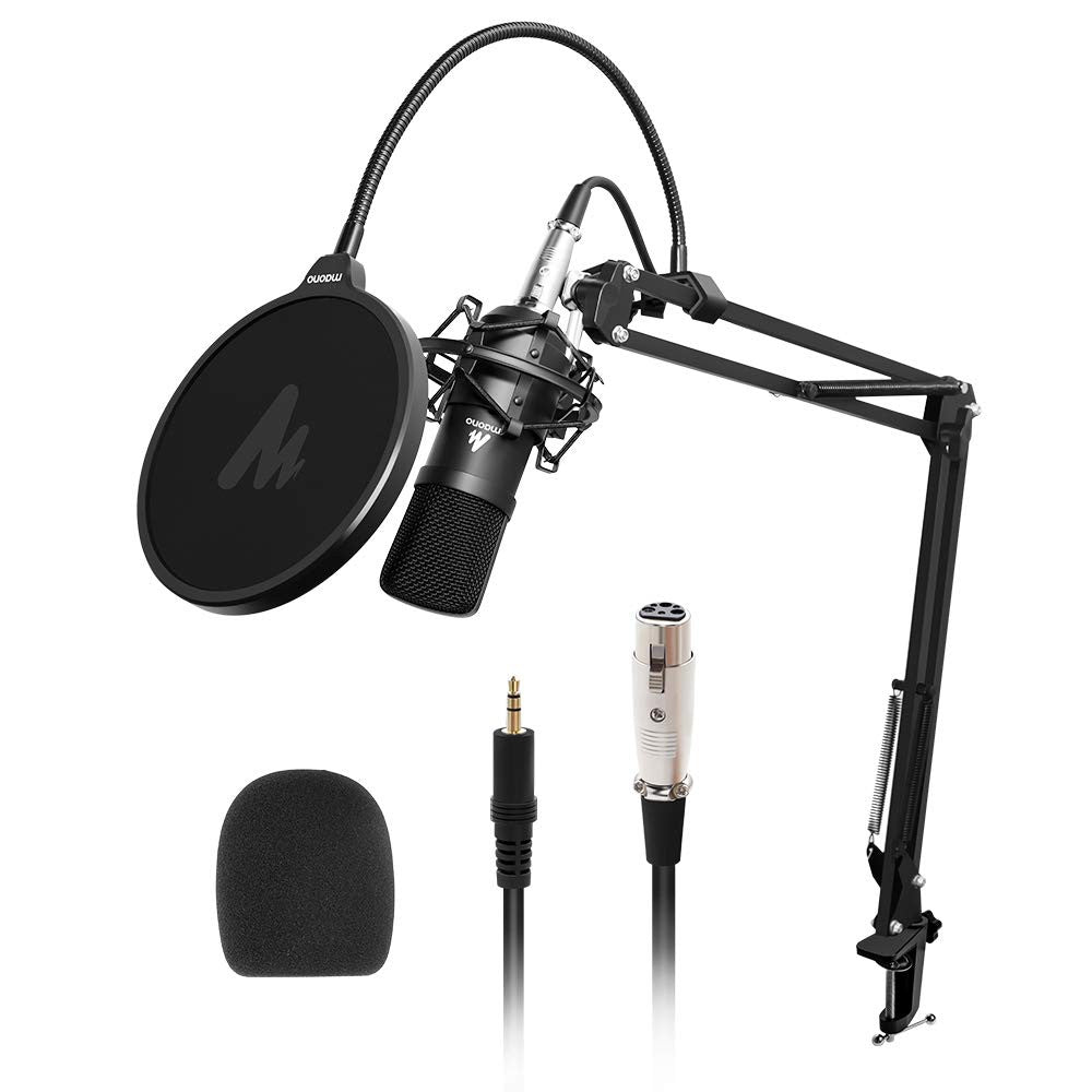 Maono AU-A03 Condenser Podcast Studio Microphone with Boom Arm Kit for Youtube Recording and Vlog