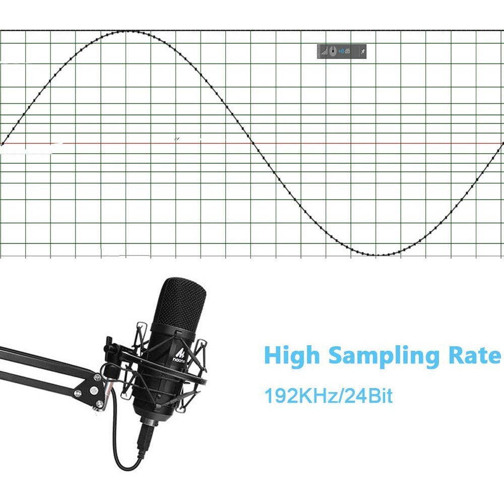 Maono AU-A04 A04 Professiol Studio Cardioid Condenser USB Microphone Kit with Folding Arm Stand for Podcast Gaming Livestream Youtube PC Recording