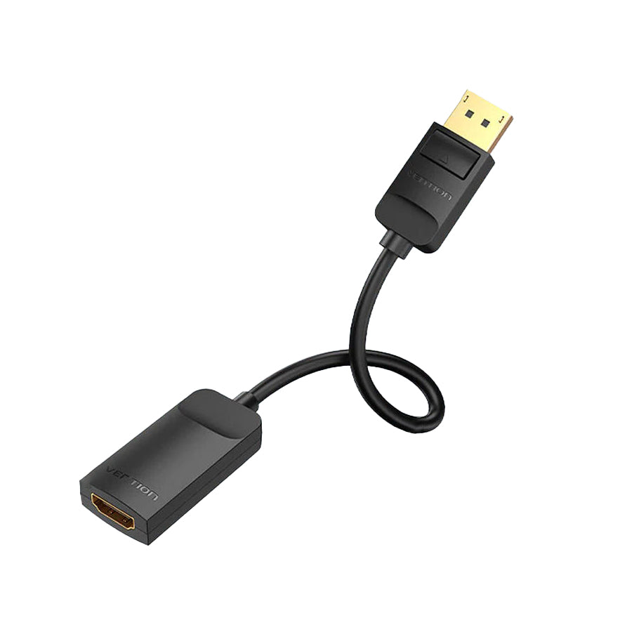 Vention 4K 30Hz UHD DP DisplayPort Male to HDMI Female Unidirectional Display Cable Adapter with HDR and 3D Vision Support for Monitors and Projectors (0.15m) | HBUBB