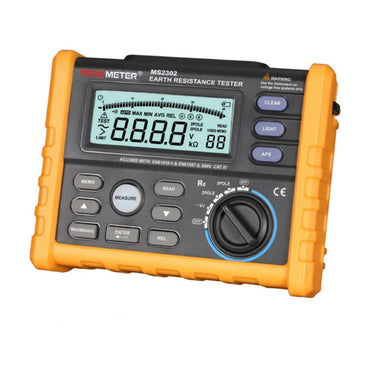 PeakMeter MS2302 Digital Earth & Ground Resistance Tester Megger 0ohm ~4K ohm 100 Groups Data Logging with Backlit