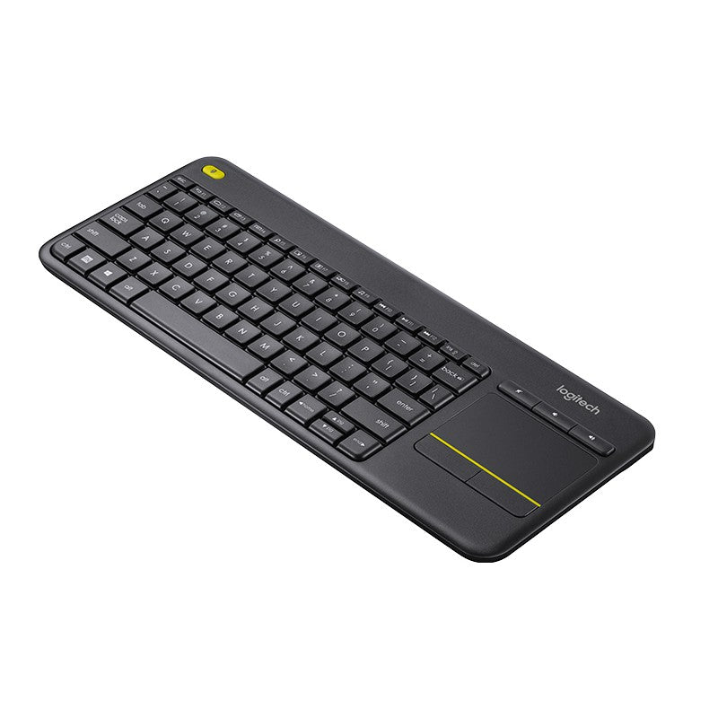 Logitech K400 Plus 2.4GHz Wireless Touch Keyboard with Built-In Multi-Touch Touchpad, Quiet Keys, and 10m Wireless Range for Computer, PC, TV, Phones, and Tablets