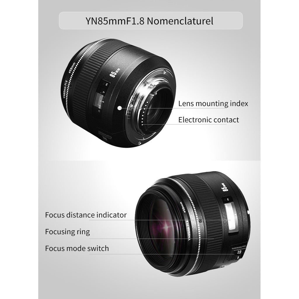 Yongnuo YN85MM F1.8N Camera Lens for Nikon Auto Focus Large Aperture AF MF DSLR Camera Lens