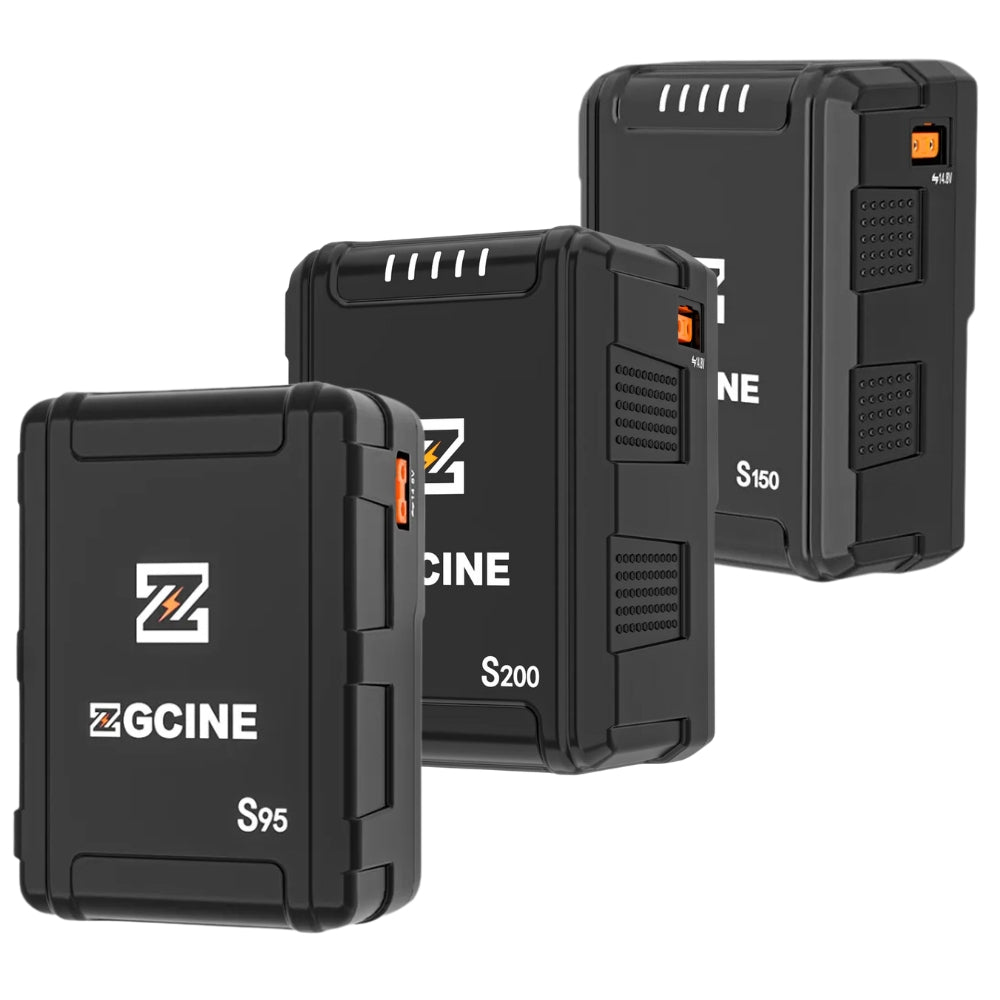 ZGCINE ZG-S150 133Wh / ZG-S95 95Wh V-Mount Battery with Dual USB-C PD Ports 100W Fast Charging, 2 D-Tap and Barrel DC Outputs, 5-Level LED Indicator, Compact Power Hub for Mobile Phones, Cameras, LED Lights, Monitors and Video Production